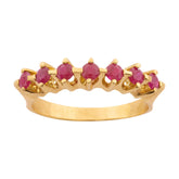 Meia Aliança com Rubis Ouro 18k 750