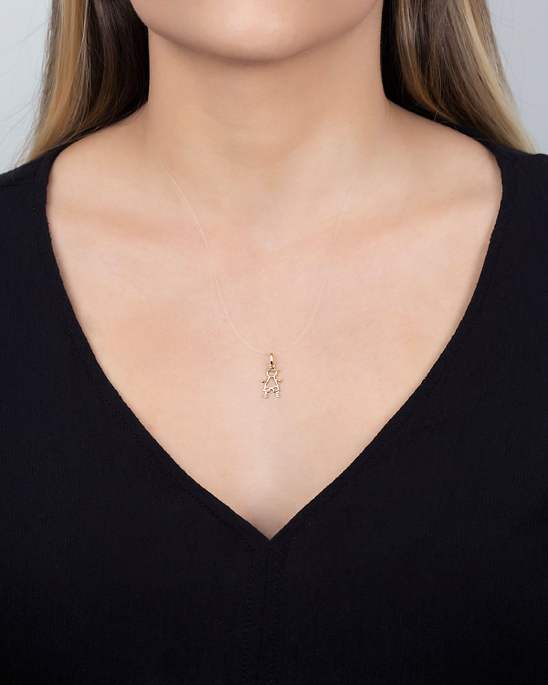 Pingente Menino Vazado Ouro 18k 750