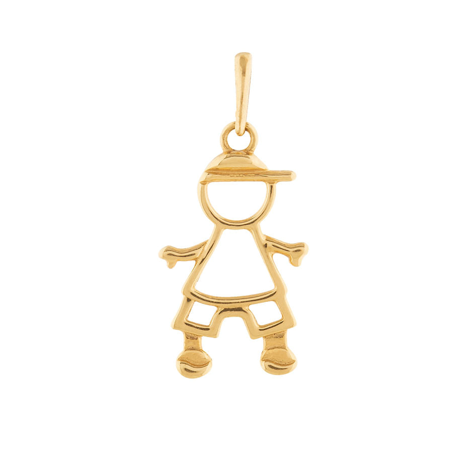 Pingente Menino Vazado Ouro 18k 750