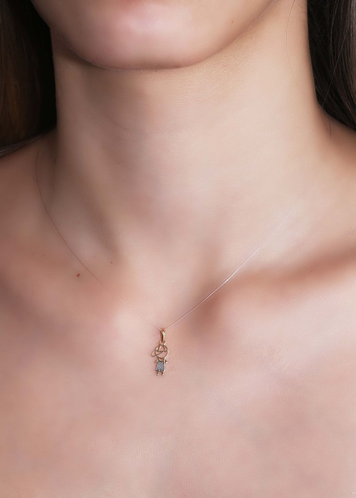 Pingente Menino Vazado Bicolor Ouro 18k 750