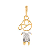 Pingente Menino Vazado Bicolor Ouro 18k 750
