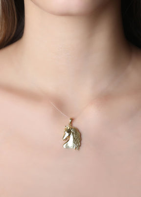 Pingente Cavalo com Diamante Ouro 18k 750
