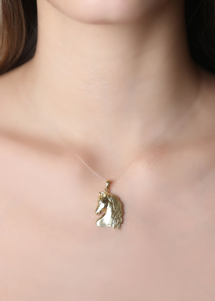 Pingente Cavalo com Diamante Ouro 18k 750