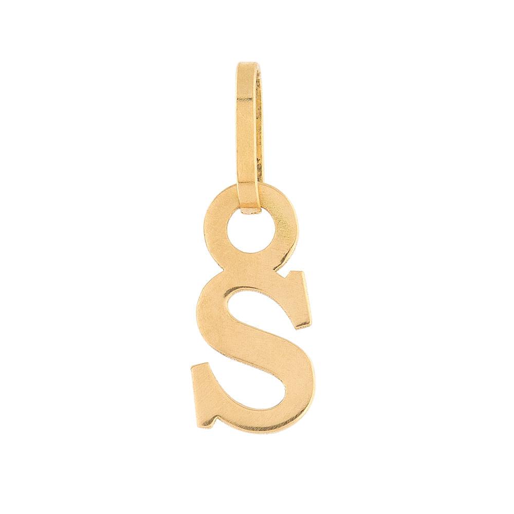 Pingente Letra S Ouro 18k 750