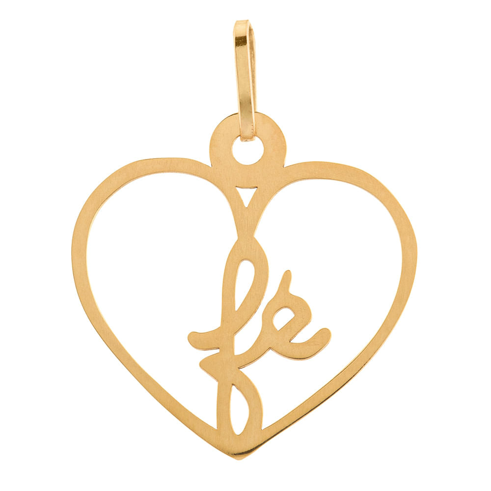 Pingente Coração Fé Pequeno Ouro 18K 750