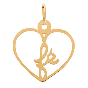 Pingente Coração Fé Pequeno Ouro 18K 750