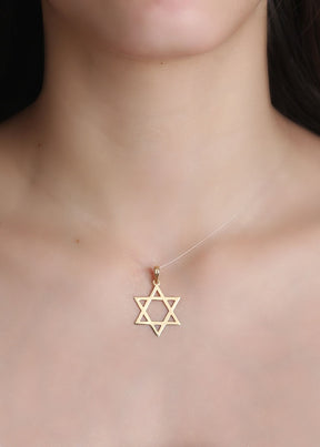Pingente Estrela de Davi Lisa Ouro 18k 750