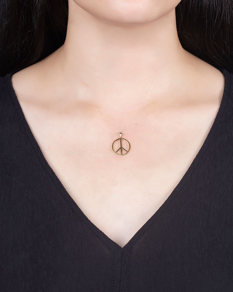 Pingente Paz e Amor Ouro 18k 750