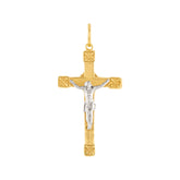 Pingente Cruz Bicolor Ouro 18k 750