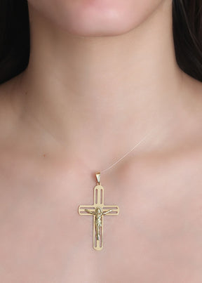 Pingente Crucifixo Vazado Ouro 18k 750