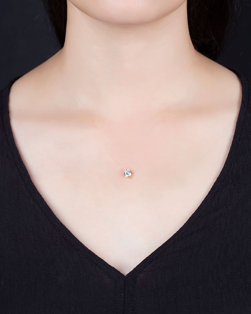 Pingente Ponto de Luz com Zircônia 7mm Ouro 18k 750