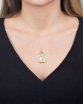 Pingente Face de Cristo com Diamantes Ouro 18k 750