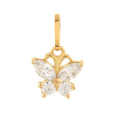 Pingente Ouro 18k 750 Borboleta Zircônia