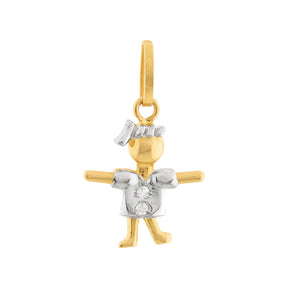 Pingente Menina 2 Diamantes 0,005ct Ouro 18k 750