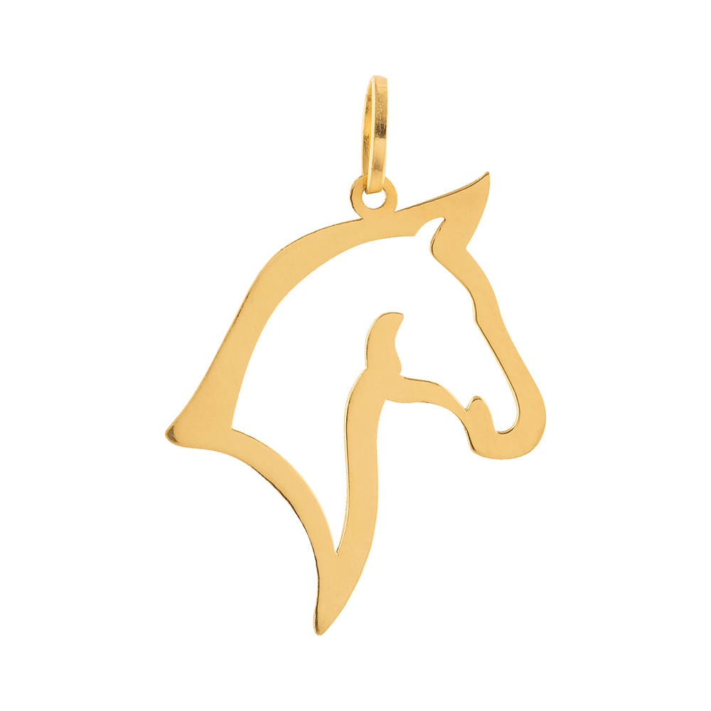 Pingente Cavalo Vazado Ouro 18k 750