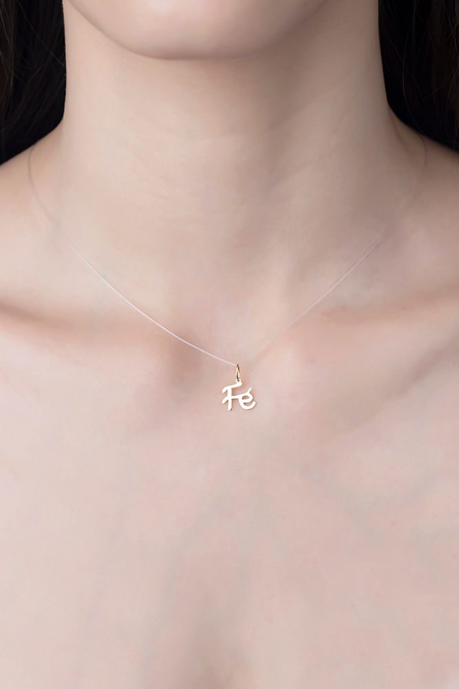 Pingente Fé Ouro 18k 750
