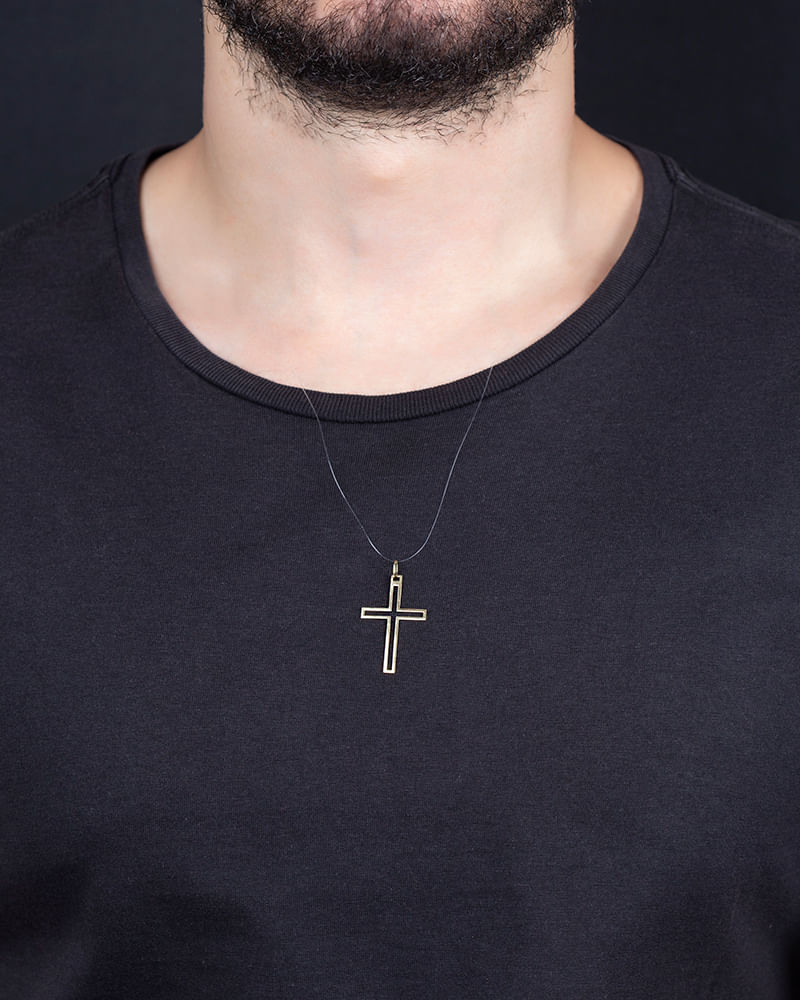 Pingente de Cruz Vazada Ouro 18k 750
