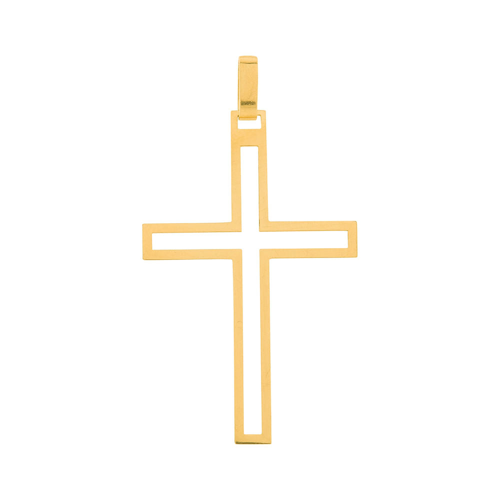 Pingente de Cruz Vazada Ouro 18k 750