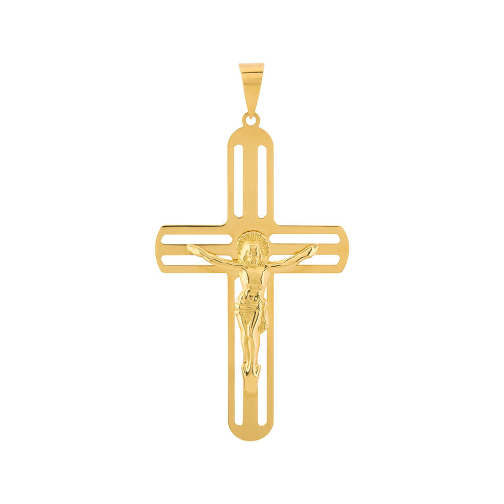 Pingente Crucifixo Vazado Ouro 18k 750