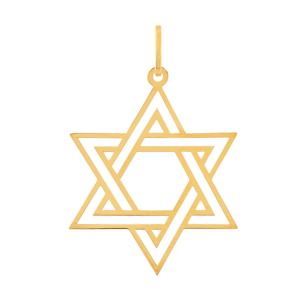 Pingente de Estrela de Davi Ouro 18k 750