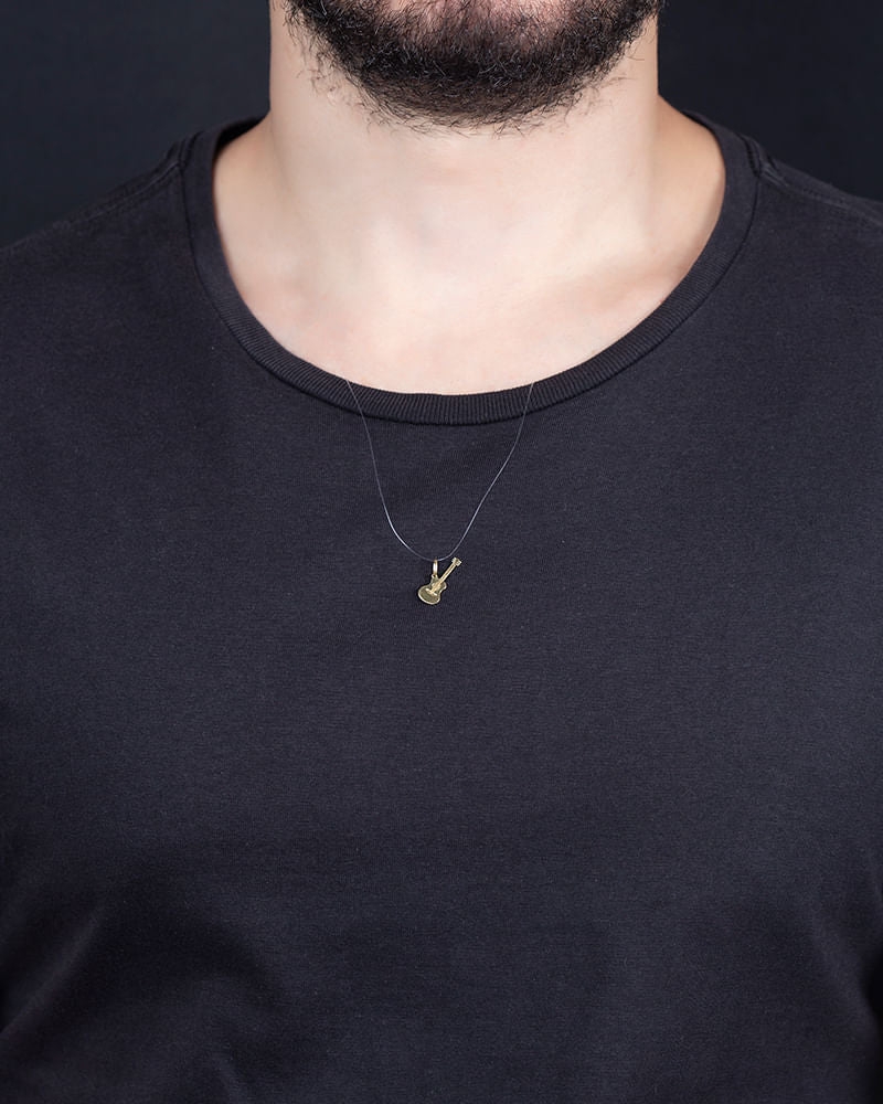 Pingente Violão Fosco e Liso Ouro 18k 750