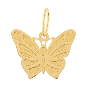Pingente Borboleta Fosco e Liso Ouro 18k 750