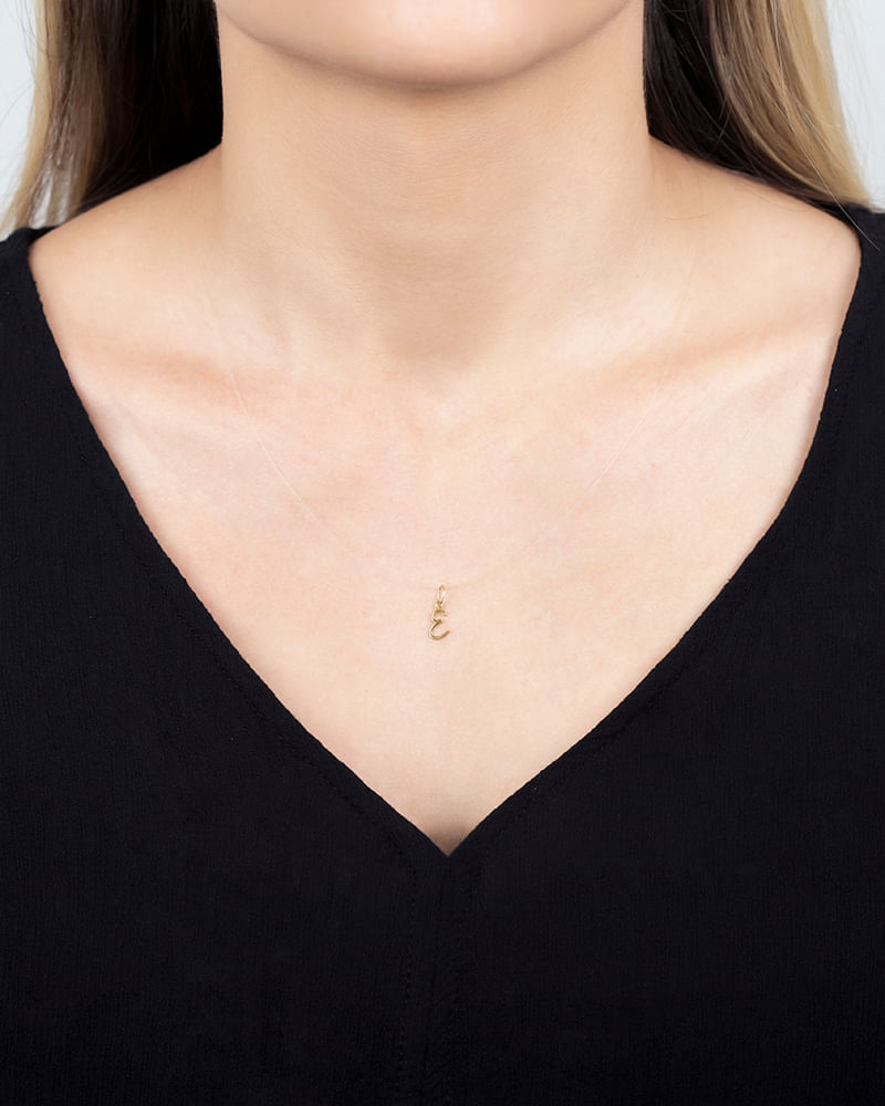 Pingente Letra E Ouro 18k 750