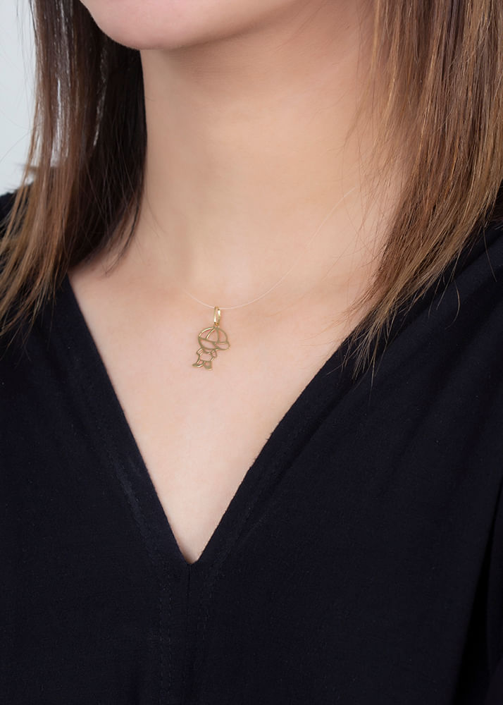 Pingente Menino Vazado Pequeno Ouro 18k 750