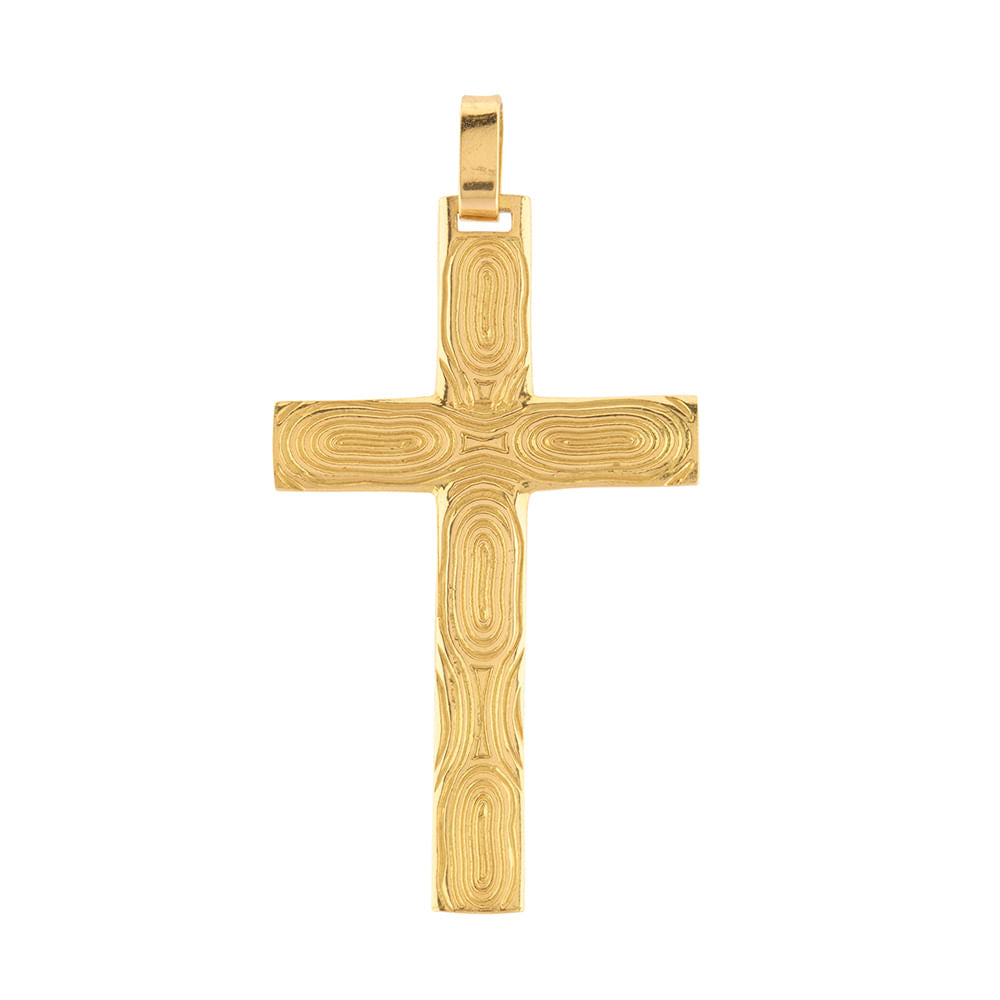 Pingente Crucifixo Trabalhado Ouro 18k 750