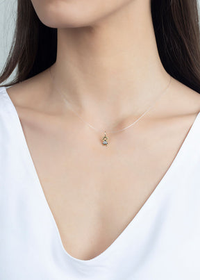 Pingente Menina Bicolor com Zircônias Ouro 18k 750