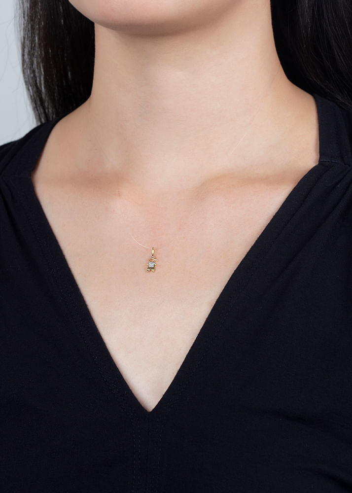 Pingente Menino Bicolor com Zircônias Ouro 18k 750