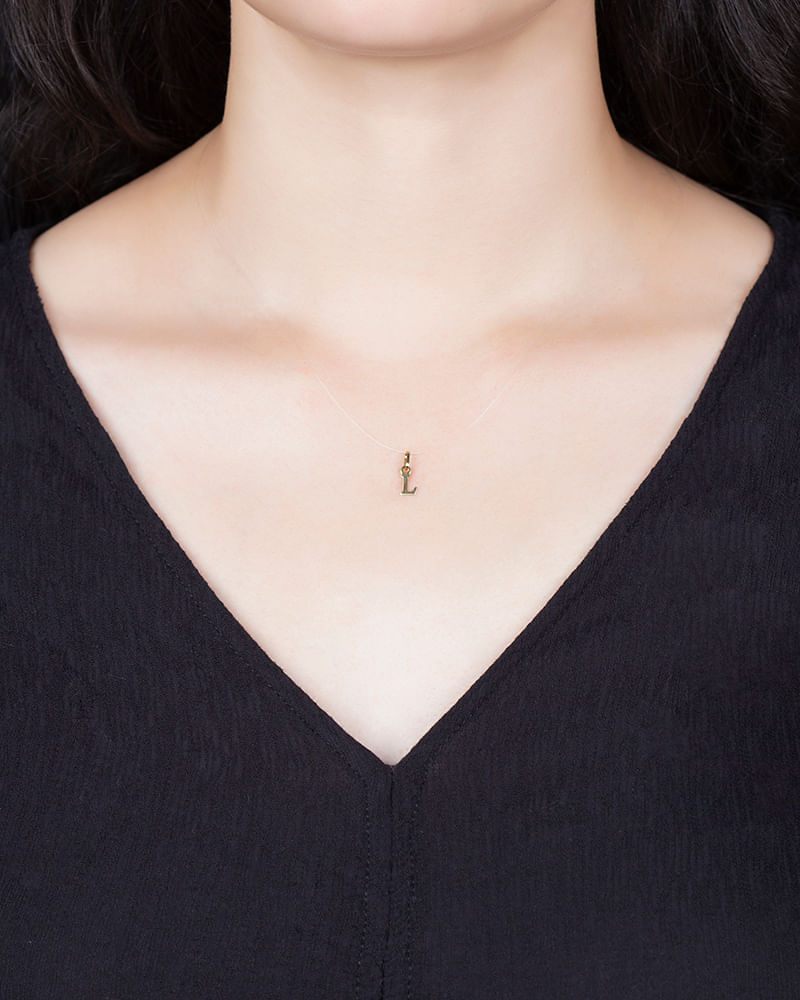 Pingente Letra L Ouro 18k 750