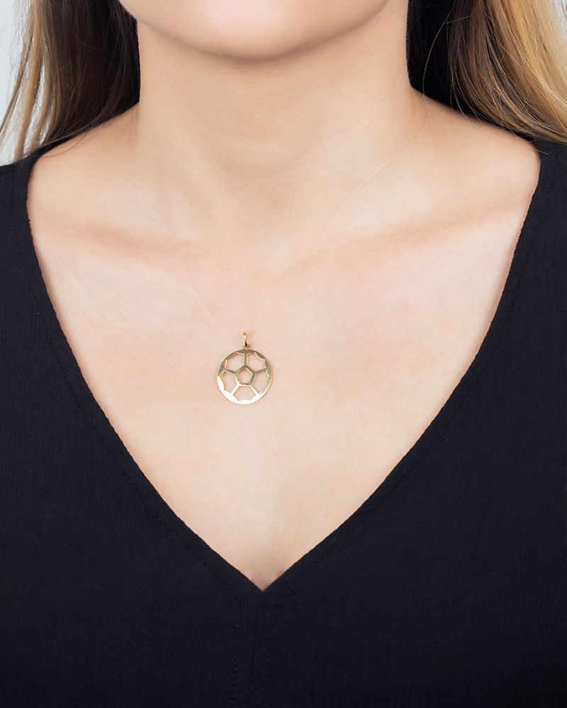 Pingente Bola Vazada Ouro 18k 750