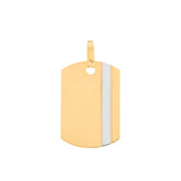 Pingente Placa Bicolor Ouro 18k 750