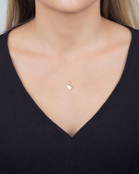 Pingente Coração Diamantado Cruz Fosco e Liso Ouro 18k 750