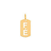 Pingente Placa Fé Ouro 18k 750