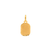 Pingente Placa Pequeno Fosco e Liso Ouro 18k 750