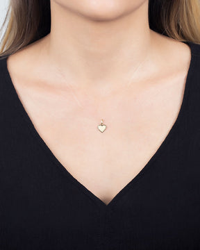 Pingente de Coração Diamantado Fosco e Liso Ouro 18k 750