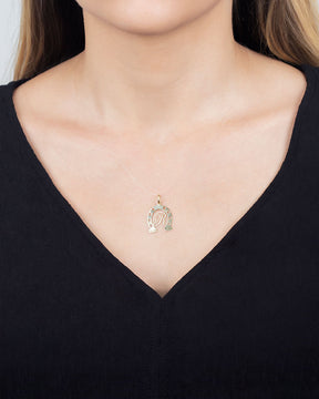 Pingente Ferradura Letra Ouro 18k 750