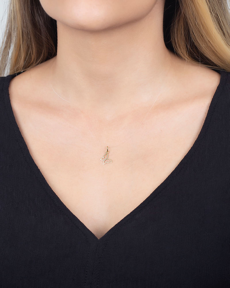 Pingente Vazado Borboletinha Ouro 18k 750