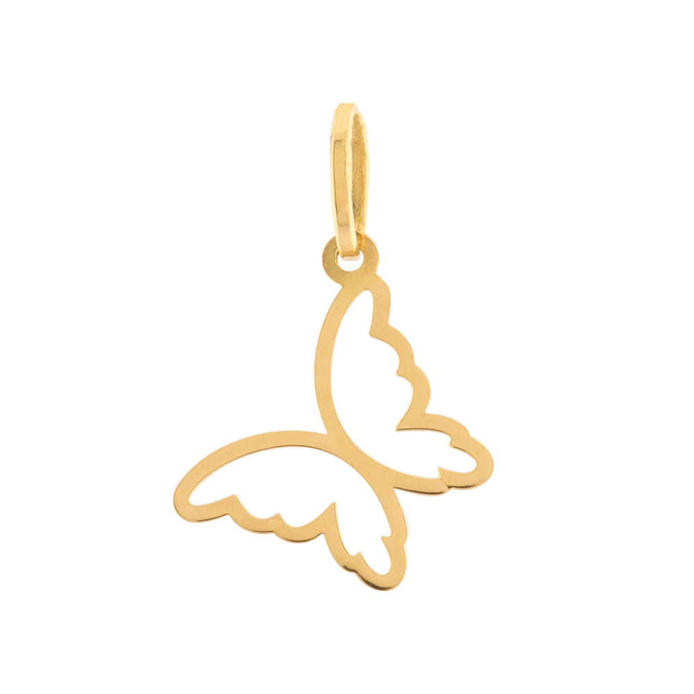 Pingente Vazado Borboletinha Ouro 18k 750