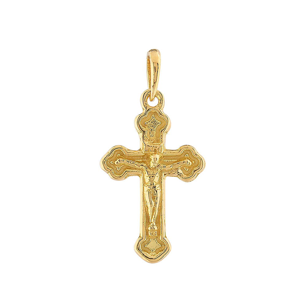 Pingente Crucifixo Dupla Face Ouro 18k 750