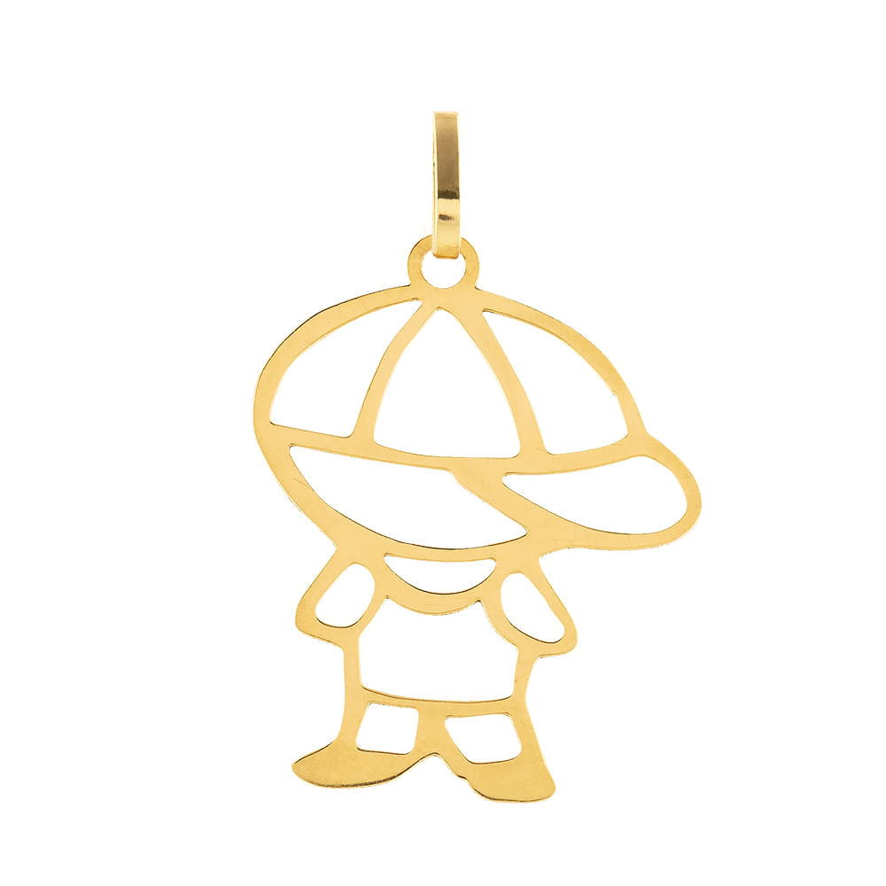 Pingente Menino Vazado Médio Ouro 18k 750