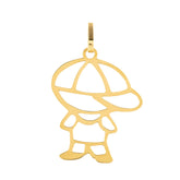 Pingente Menino Vazado Médio Ouro 18k 750