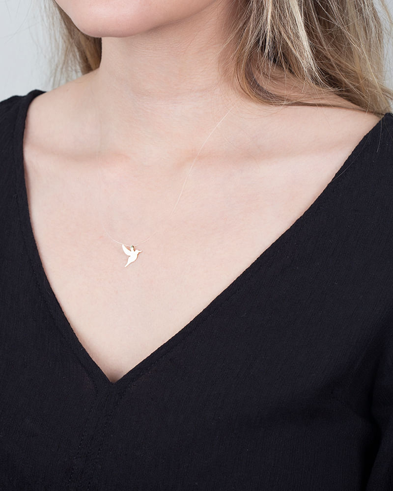Pingente Beija-Flor Ouro 18k 750