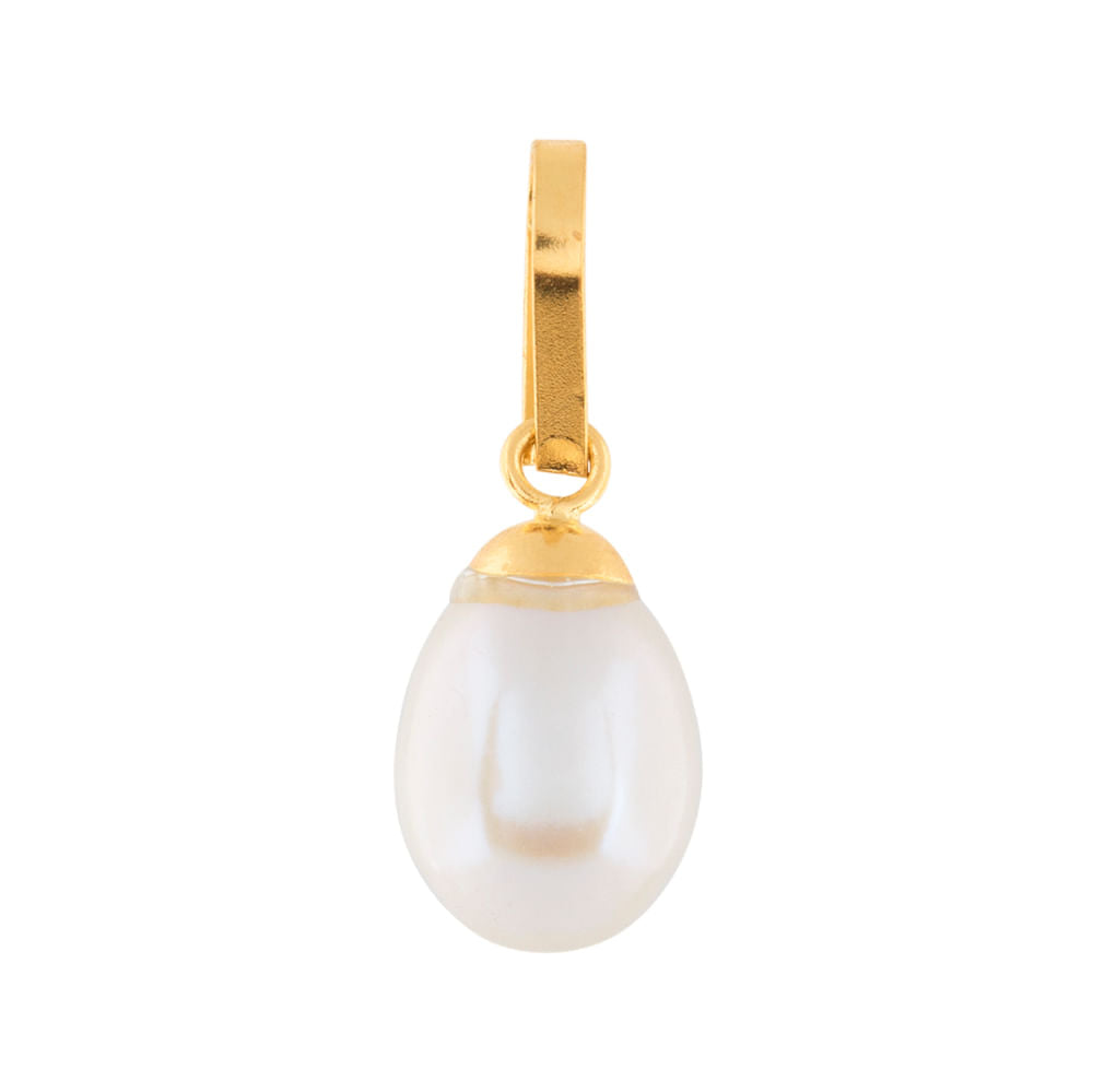 Pingente Pérola Gota 6mm Ouro 18k 750
