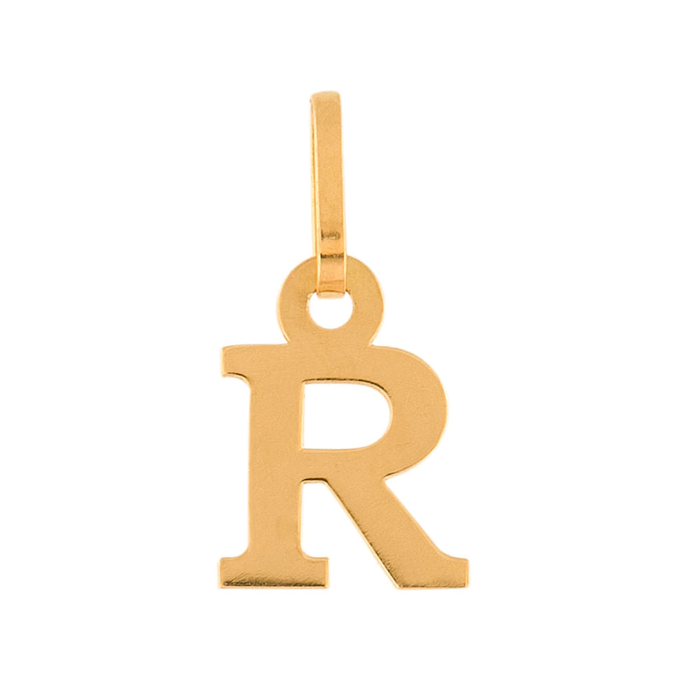 Pingente Letra R Ouro 18k 750