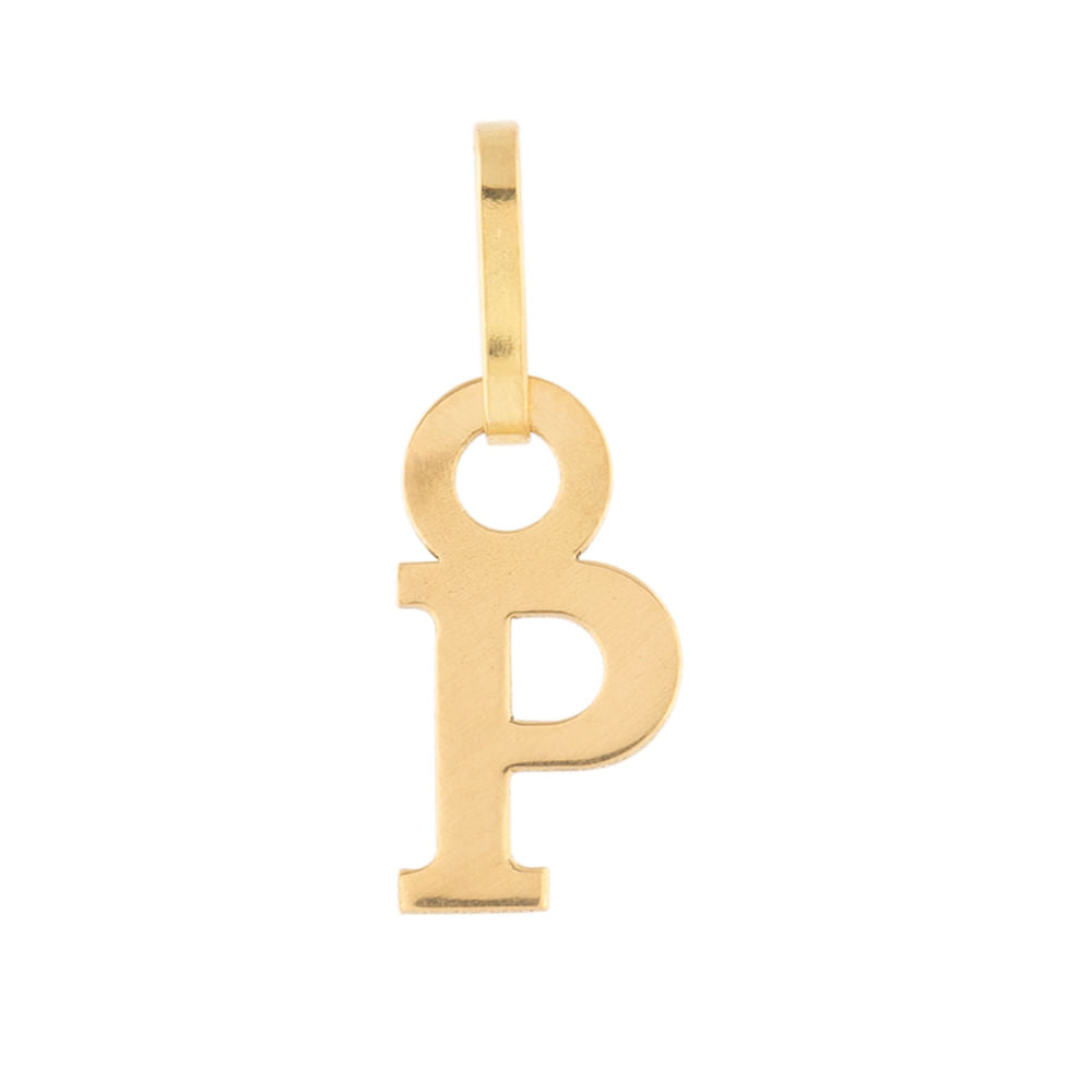 Pingente Letra P Ouro 18k 750