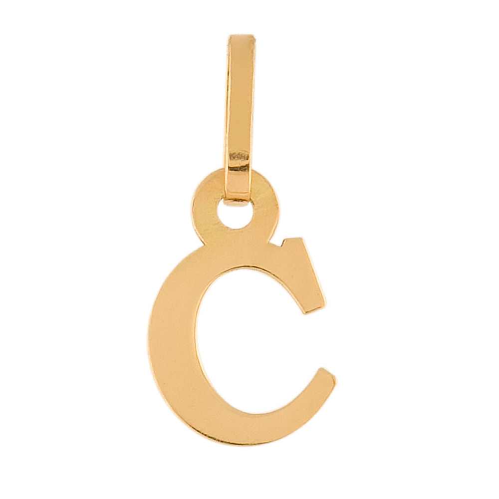 Pingente Letra C Ouro 18k 750