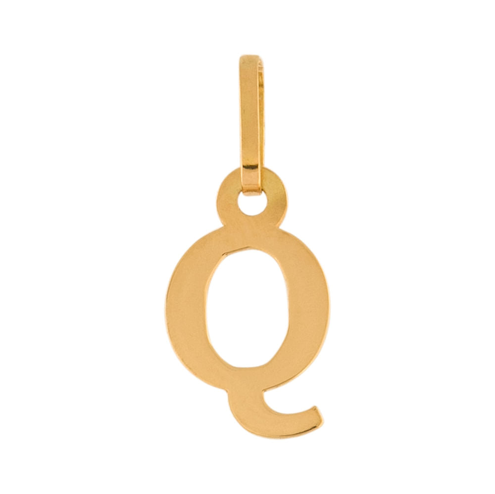 Pingente Letra Q Ouro 18k 750